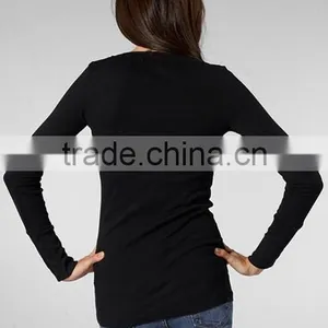 Modal Long Sleeve Raw Edges Band Crew For Women thumbnail-3