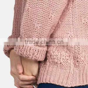 2017 Trendy Wholesale Woman Free Knitted Loose Sweater Patterns With Custom Made thumbnail-6