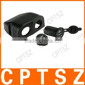 2 USB Socket + Digital LED Voltmeter Socket + Two Hole Tent Base for Car Truck Motorcycle Boat for ATV thumbnail-6