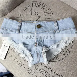 Girl Casual Low Waist Nightclub Triangle Jeans Shorts thumbnail-2