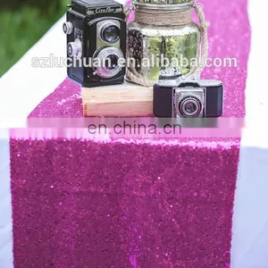 Custom Good Quality Lake Blue Sequin Table Runner For Wedding thumbnail-5