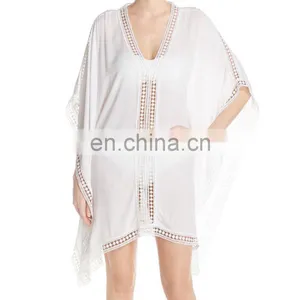 C102 Lace Trim Cover-Up Beach Wear Kaftans Plus Size thumbnail-1