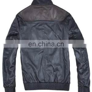 2017 Latest Fashion Mens Warm Cheap Leather Motorcycle Jacket thumbnail-2