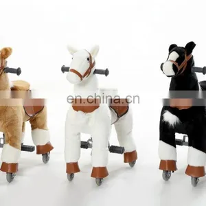 HI Lovely Big Toy Horse on Wheels Plush Ride on Horse Toys thumbnail-2