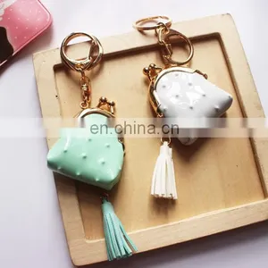 Color PU Creative Leather Small Wallet Keychain Bags Ornaments Tasseldecoration thumbnail-4