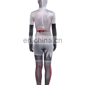 White Doctor Nurse Cosplay Costume Spandex Skin Suit thumbnail-5