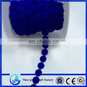 Fashion New Blue Flocking Cotton Round Wire Bead Clothing Decorative Beads thumbnail-1