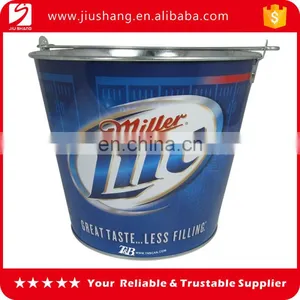OEM Logo Printing Zinc Ice Bucket Steel With Handle thumbnail-1