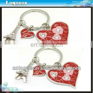 Rhinestone Heart Floating Keychain thumbnail-2