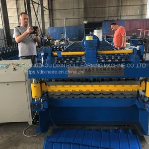 Professional Low Price Double Layer Roof Roll Forming Machine Tile Pressing Forming Machine thumbnail-1