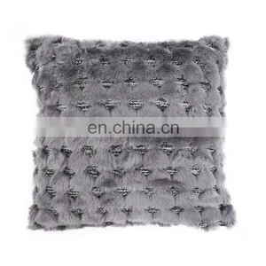 New Style Technology Dark Grey Jacquard Knitted Woven Decorative Cushion Cover thumbnail-1