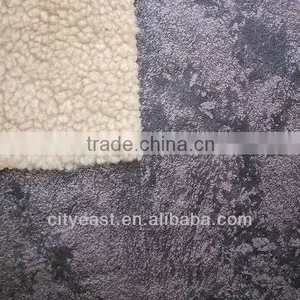 Bronzed Suede Fabric Bonded With Lamb Velvet Fabric For Garment thumbnail-2
