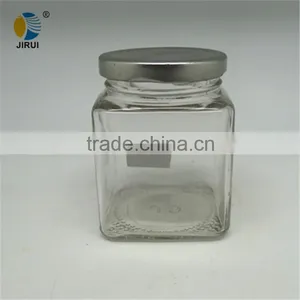 280ml Square Glass Food Jar With Tinplate Lid thumbnail-2
