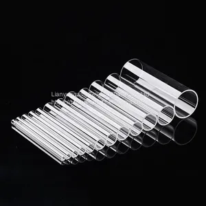 Heat Resistant Quartz Glass Cylinder Tube Fused Silica Transparent Quartz Tubes thumbnail-1