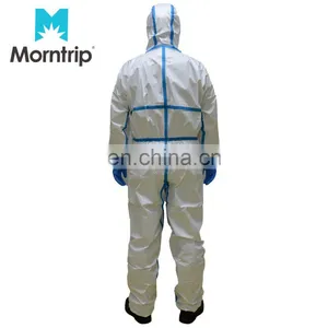 White List Factory Wholesale Price Affordable Industrial Use Clothing Chemical Coverall With Zipper and Custom Service thumbnail-3