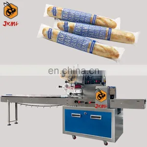 JKMF High Speed Long Bread Roll Pillow Packing Machine French Baguette Flow Packing Wrapping Machine thumbnail-1