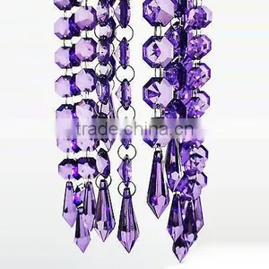 Purple Crysal Beaded Garland Wedding Tree Decoration Strand Chandelier Bead Strands thumbnail-1