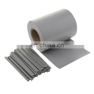 0.19*50m Pvc Tarpaulin Vinyl Privacy Fence Stripe, Green Grey Color Strip Tarpaulin for Garden Fence thumbnail-1