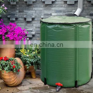 500d Pvc Tarpaulin Blue Color 750 Liters 1000 Liter Foldable Rain Water Barrel thumbnail-1