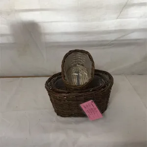 Hot Selling Customize Large Storage Round Wicker Basket thumbnail-1