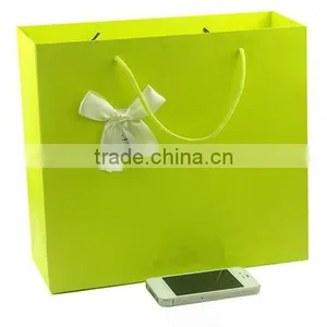 Bright Green Color Gift Paper Bag thumbnail-1