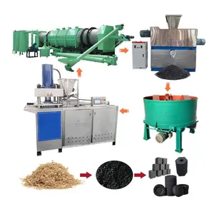 Industrial Sawdust Charcoal Production Line 1-30t/h Biomass Sawdust Briquette Carbonization Line thumbnail-1