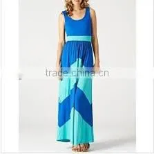European Size Long Zigzag Strapless Maxi Dress thumbnail-1