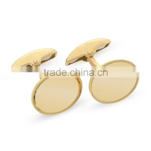 2016 Hot Sale High Quality Stainless Steel Cufflink Simple Gold Plated Cufflinks for Men thumbnail-1