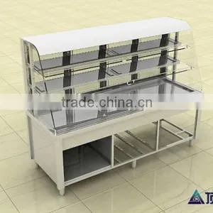 APEX Restaurant Air Cooled Showcase Hot Pot Chafing Dish Refrigerated Order Dishes Display Cabinet thumbnail-2
