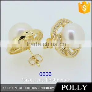 Ladies Fashion Big Pearl Earrings Designs Silver Jewelry thumbnail-1