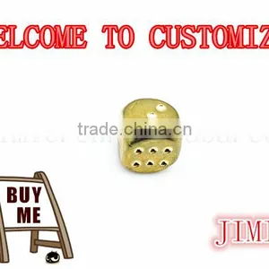 16mm Gold Normal Dot Custom Metal Dice thumbnail-1