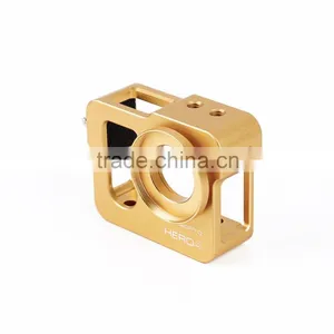 Golden Metal CNC Aluminium Protective Case Shell for Hero4 HERO3+ thumbnail-1