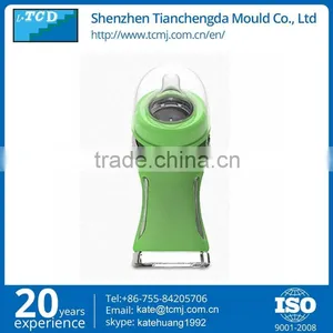 New Design High Borosilicate Glass Baby Feeding Bottle Pink Green Bule Color With Temperature Sensing Base thumbnail-3