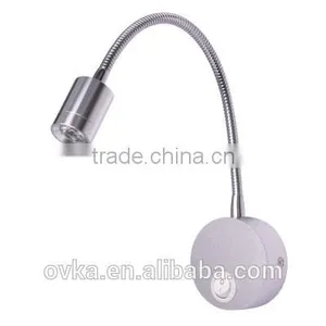 1W 3W LED Wall Lamp for Hotel Bedside Reading Lamp With Flexible Gooseneck 110V 220V On/off Switch thumbnail-4