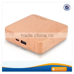 AWC911 Best Portable Wood Charger Portable Polymer Battery 5200mah 7800mah 10400mah Square Wooden Charger Power Bank 10400 thumbnail-1
