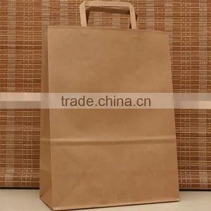 2016 Hot Sales Flat Handle Kraft Paper Bag thumbnail-4