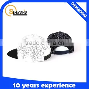 Plain Snapback Cap Wovenlabel Logo Flower Printing Snapback thumbnail-3