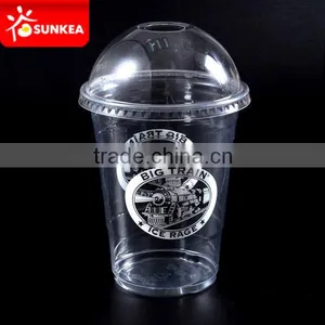 Branded Disposable Clear Plastic Cups, Custom PET Plastic Cold Cups With Flat Lids thumbnail-5