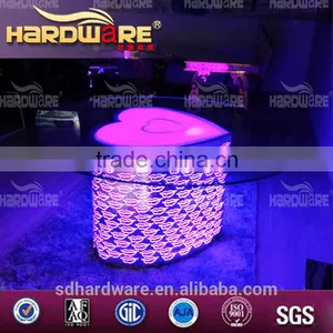 New Model Led Bar Table,glass Round Led Light up Wedding Table thumbnail-6