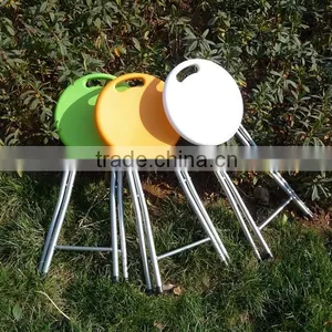 Strong and Durable 45H Metal Leg and Plastic Round Folding Stool thumbnail-3