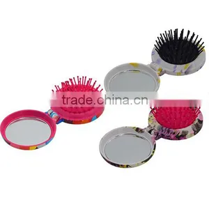 Customized Logo Girls Pocket Makeup Compact Mirror With Comb thumbnail-4