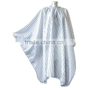 Factory Price 100% Polyester Material Striped Style Customized Barber Cape for Salon thumbnail-1