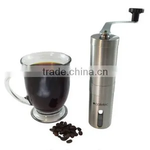 Customized Stainless Steel Manual Ceramic Burr Mill Coffee Grinder With Logo thumbnail-5