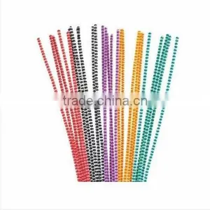 Factory Supply Striped Pipe Cleaners Chenille Stem Red Yellow Green Orange Black 12" x 4mm thumbnail-1