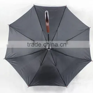 23 Inches Black Color Custom Made Auto Open Straight Umbrella thumbnail-2