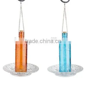 Hobnail Glass Hanging Tray With Bottle Birdfood Feeding Bottle thumbnail-1