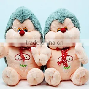 30cm Fashional Popular Customized Plush Hedgehog Animal Toy With Silk Bowtie for Valentine Festival thumbnail-1