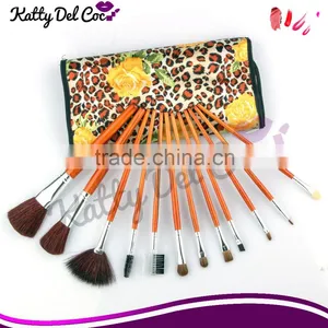 Good Quality 12pcs Goat Hair Makeup Brushes Fashional Bag thumbnail-1