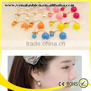 Cheap Price Pearl Designs Fake Double Pearl Earring thumbnail-1