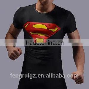 China Manufacture Superhero T-shirt Avengers Marvel Super Heroes Superman Mens 3d Printed Compression T-shirts thumbnail-4